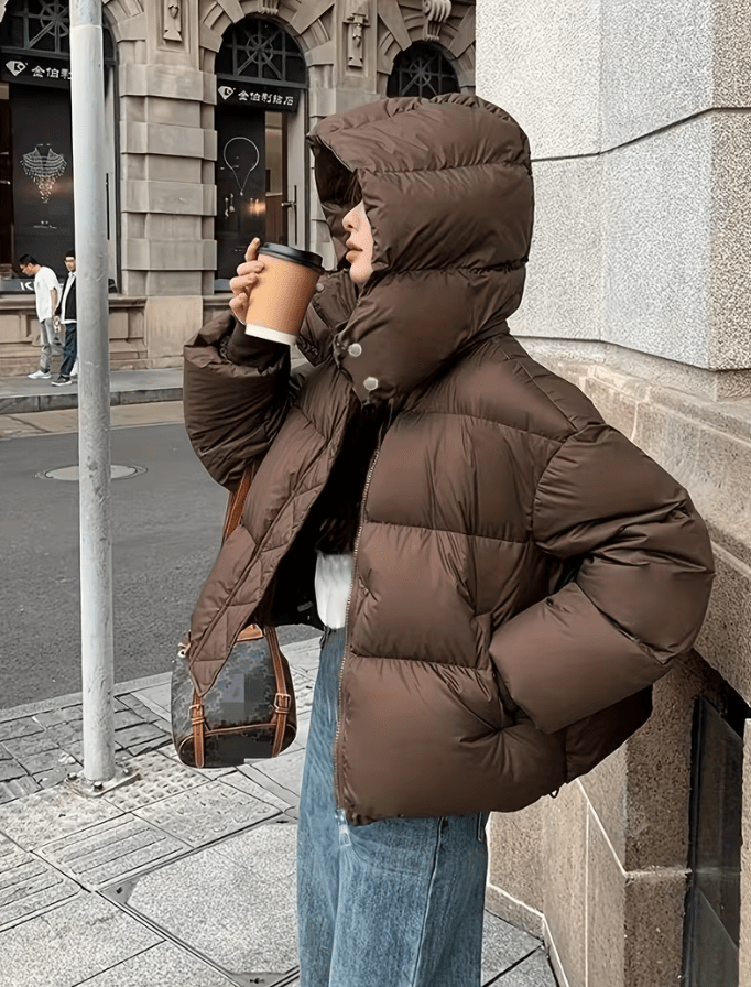 Χοντρό μπουφάν puffer Adaure με κουκούλα