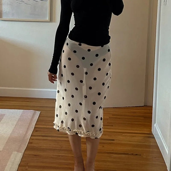 Bianca Mesh Dot Midi Skirt