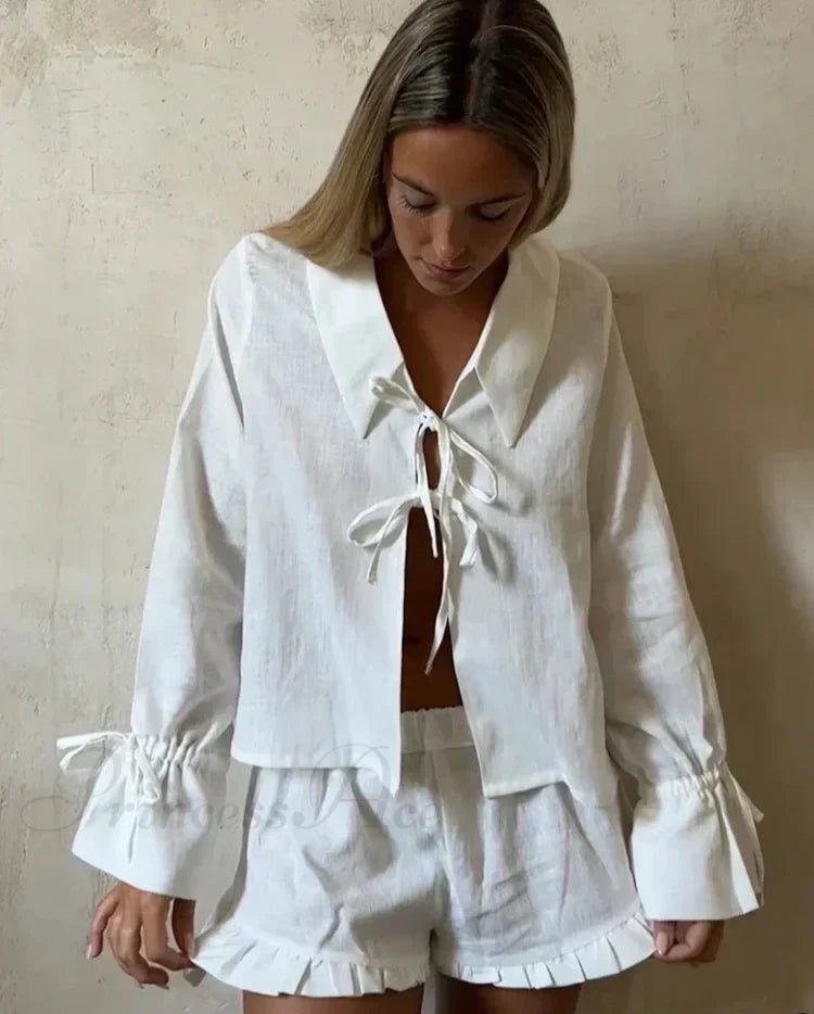 Κομψό σετ δύο τεμαχίων Adina από βαμβάκι