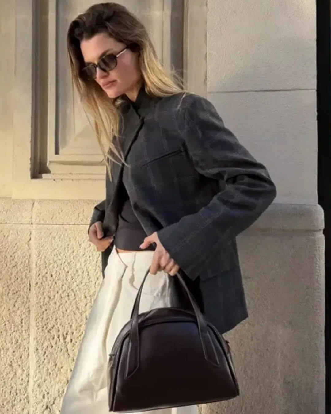 Σακάκι Aerona με καρό σχέδιο και όρθιο γιακά