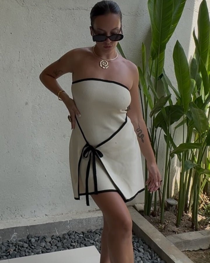 Ahana Backless Lace-Up Mini Dress