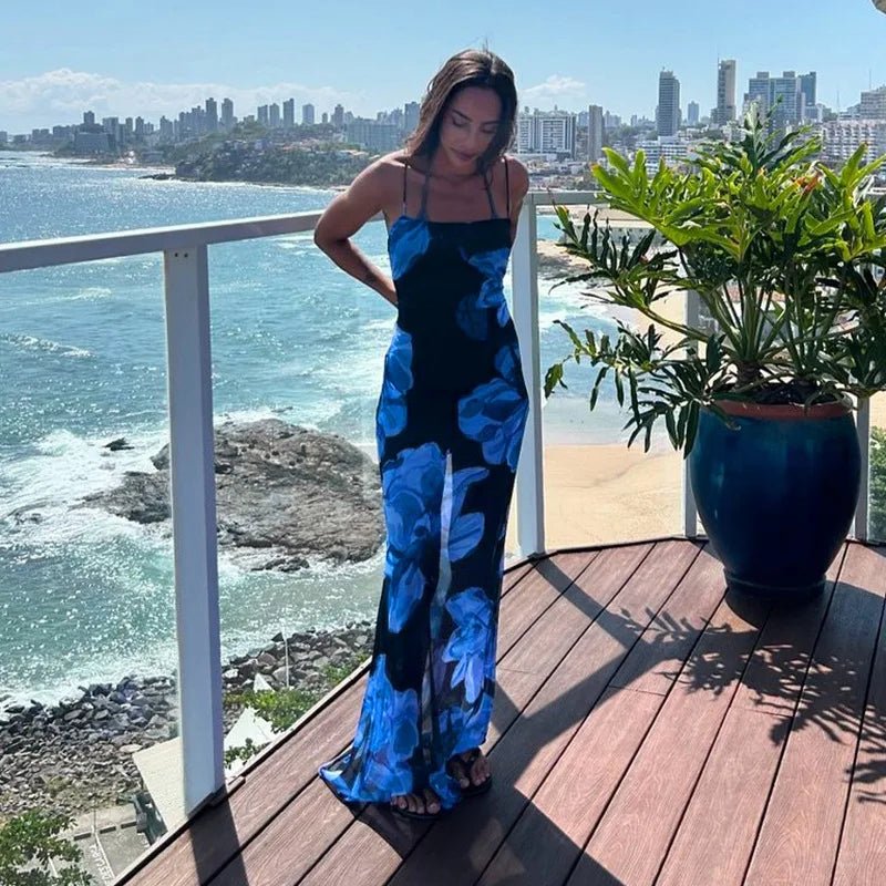 Aileena Tie Dye Lace Detail Maxi Dress