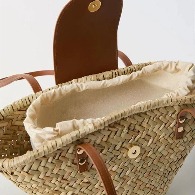 Aisea Woven Rattan Shoulder Bag