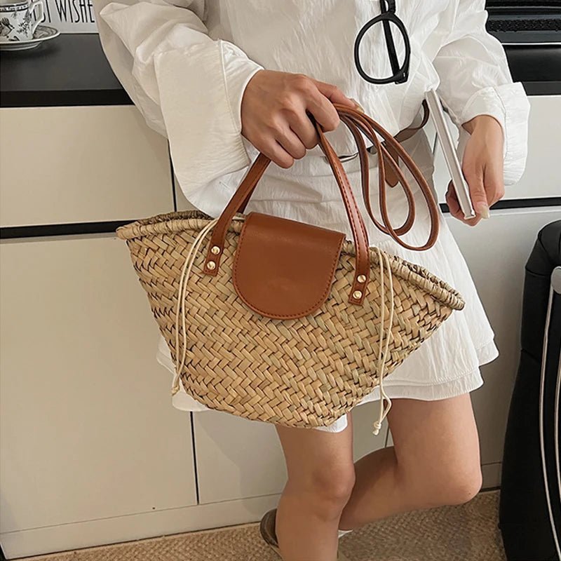 Aisea Woven Rattan Shoulder Bag