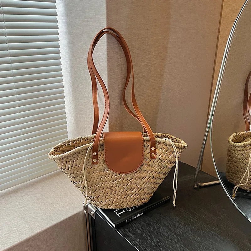 Aisea Woven Rattan Shoulder Bag