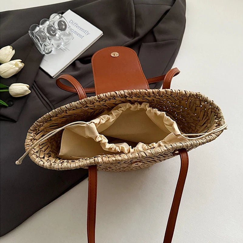Aisea Woven Rattan Shoulder Bag