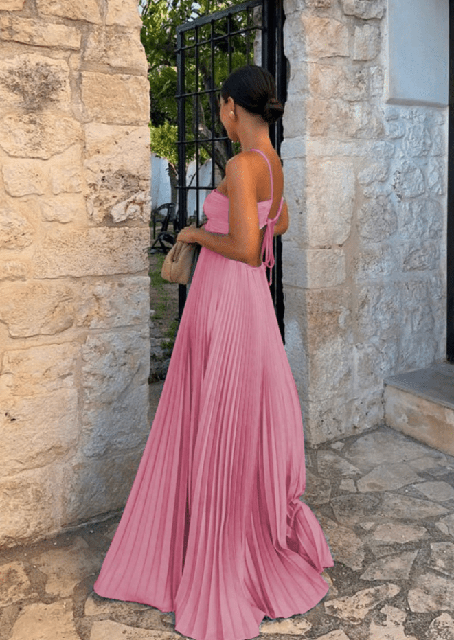Μάξι φόρεμα από τσαλακωμένο σιφόν Aisen