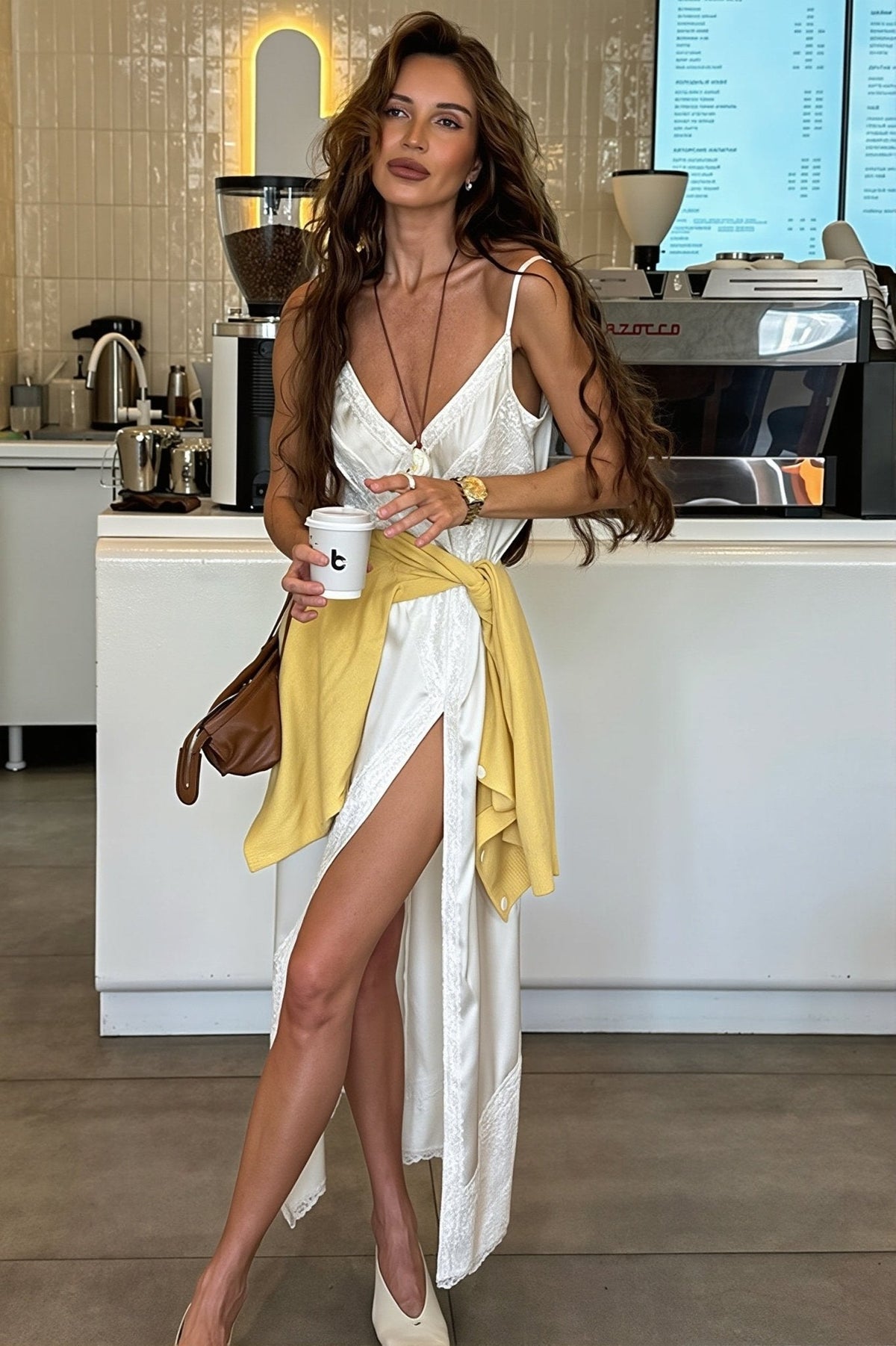 Μίντι φόρεμα Aishling με δαντέλα και σατινέ φινίρισμα