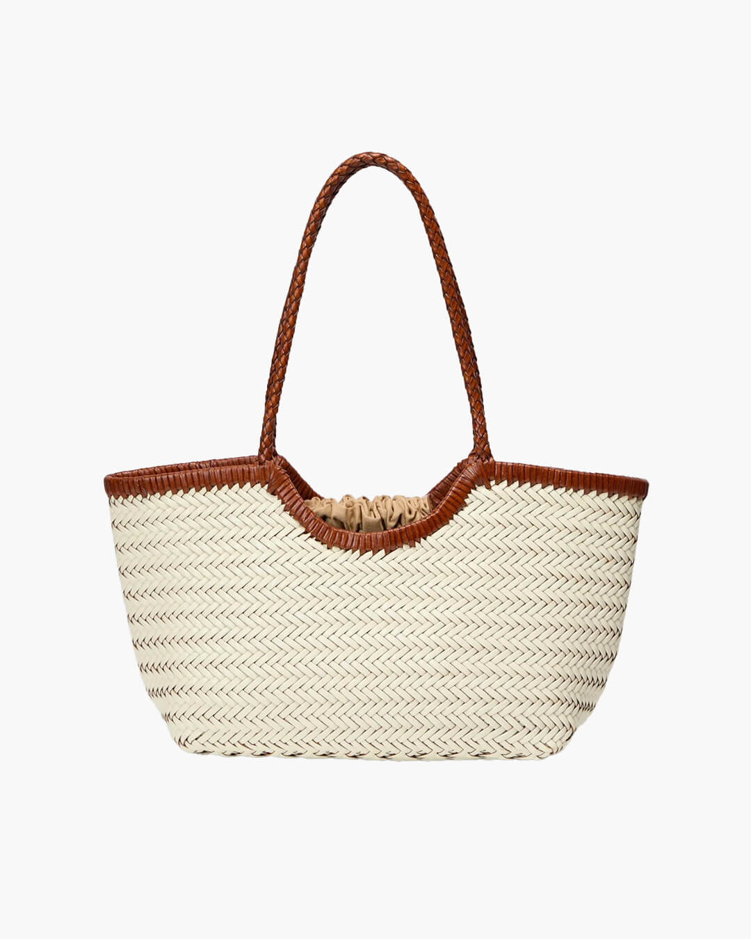 Alba Woven Tote Bag in Off-White