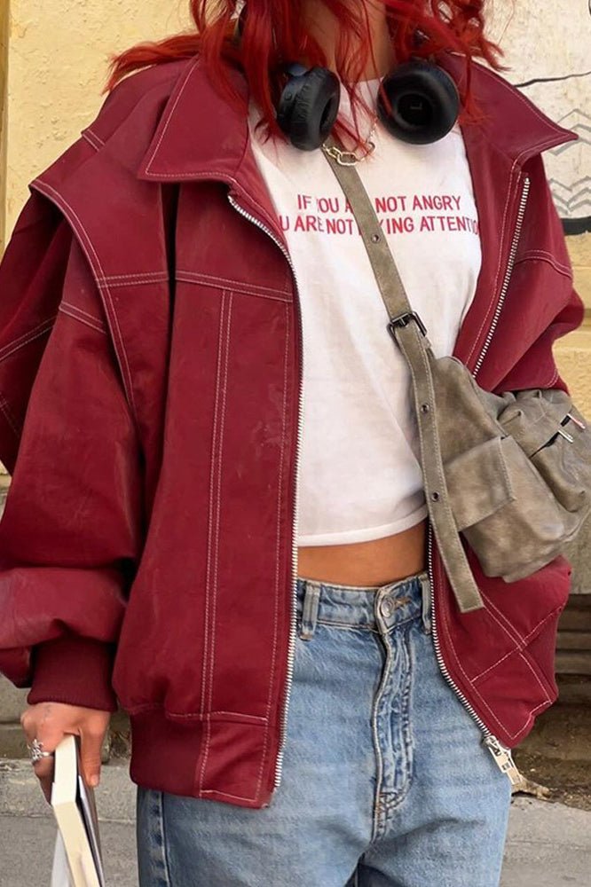 Jacket Albina από συνθετικό δέρμα