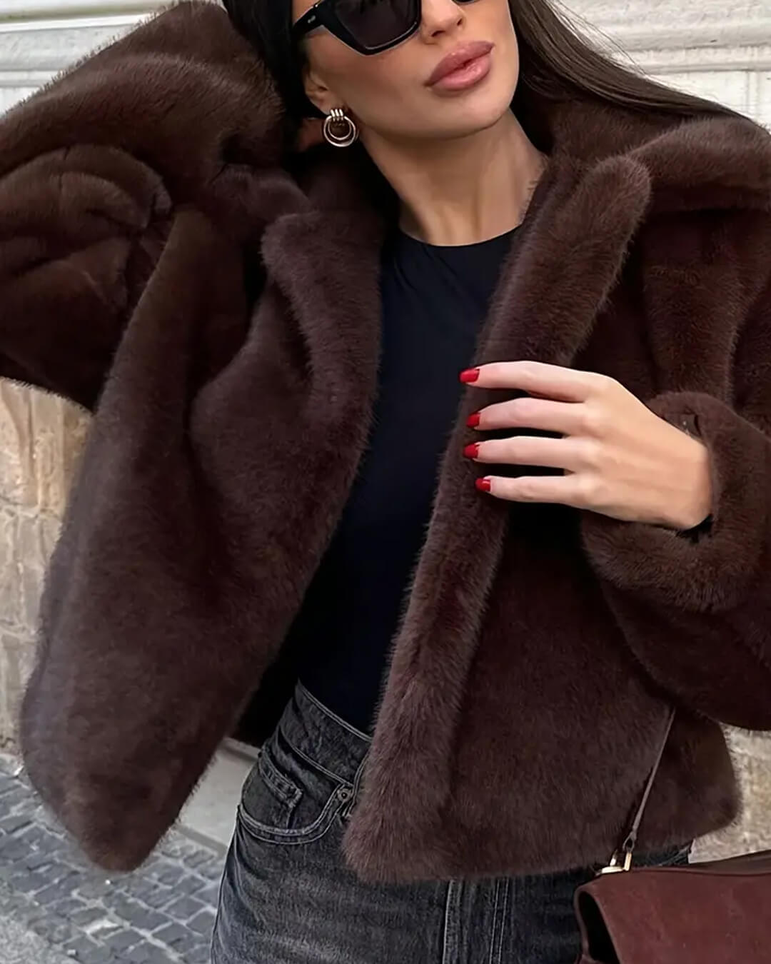 Μπουφάν από συνθετική γούνα Alexandra
