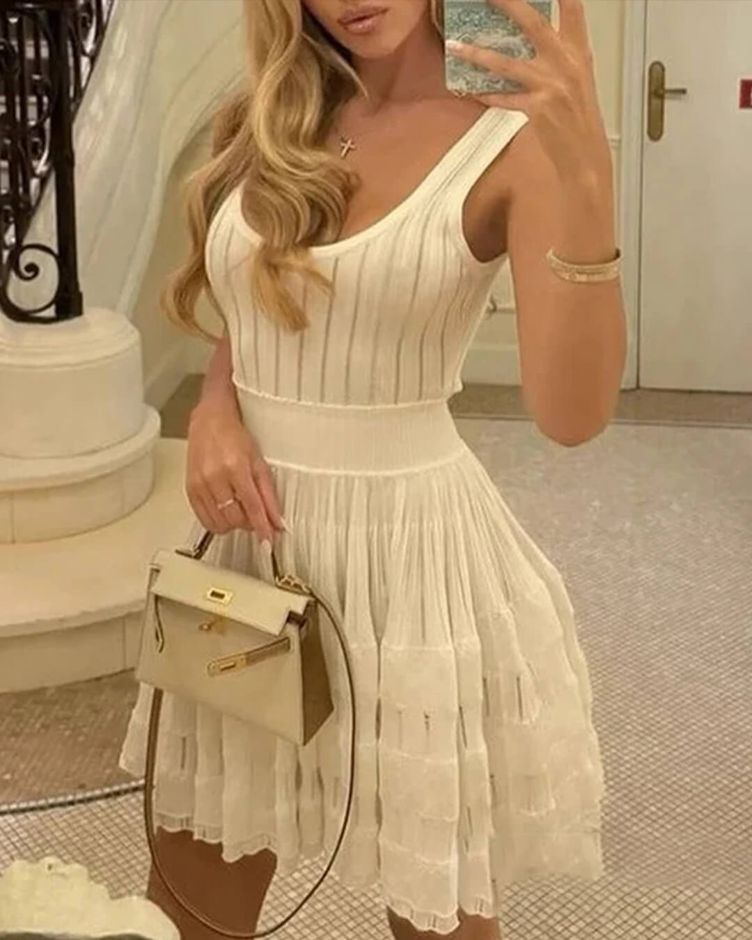 Μίνι πλεκτό φόρεμα με τιράντες Alicia