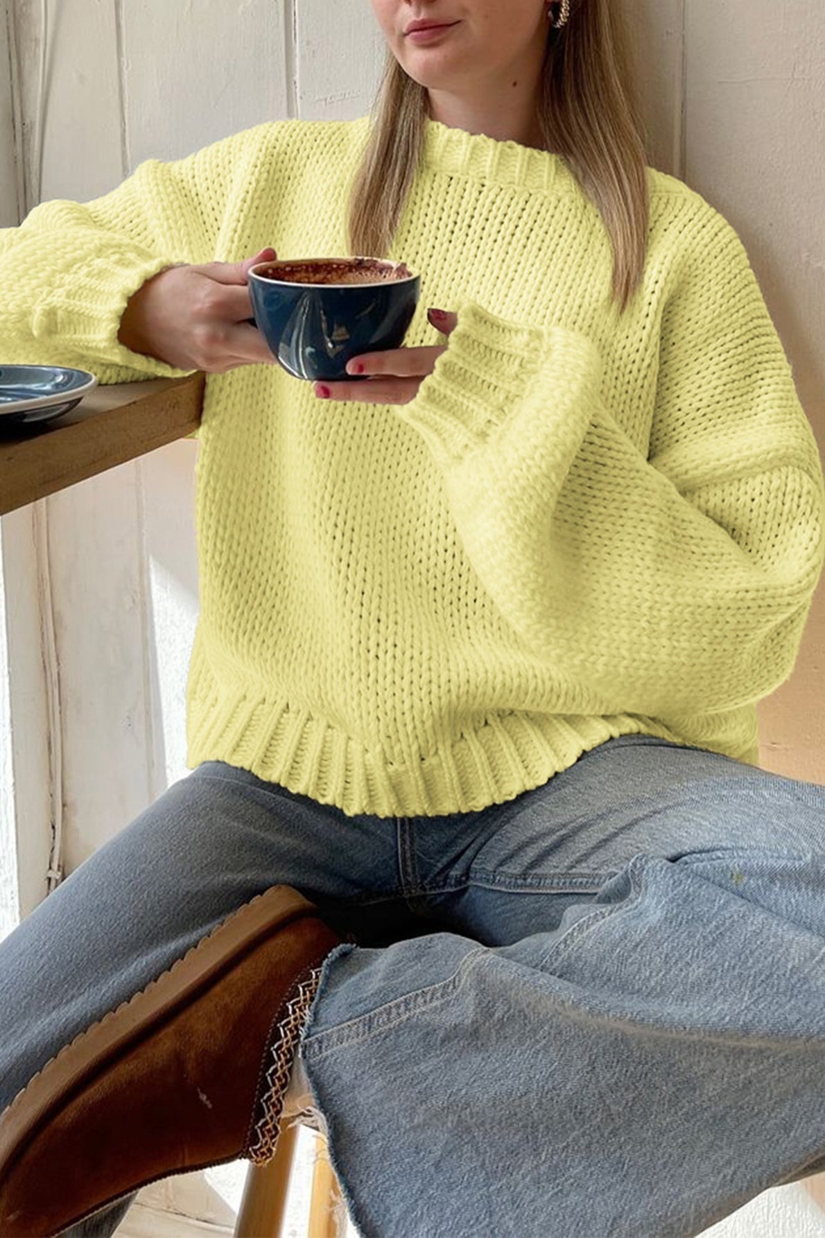 Πουλόβερ με στρογγυλή λαιμόκοψη για layering Amanda