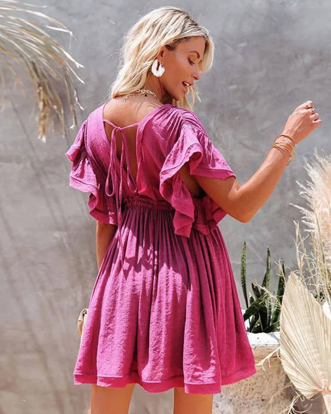 Μίνι boho φόρεμα babydoll Anabelle