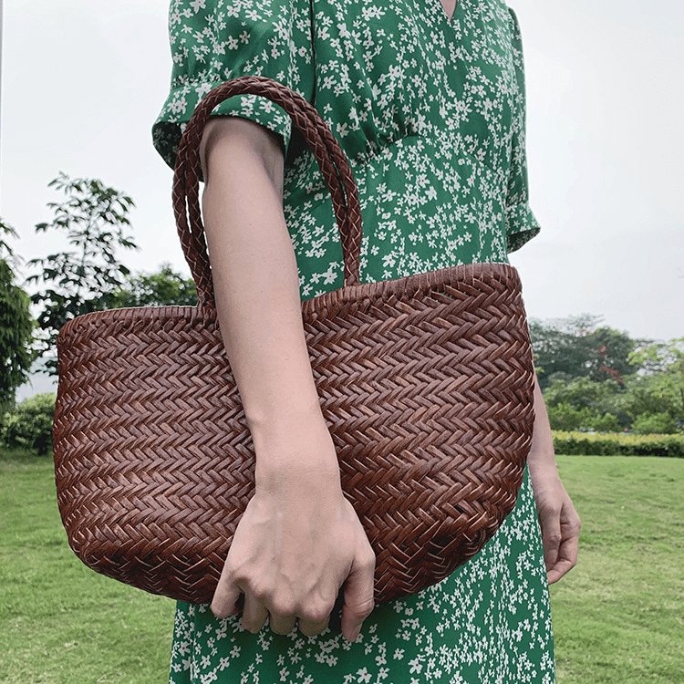 Anais Handwoven Leather Tote Bag