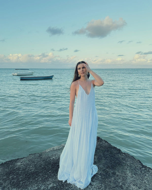 Μάξι φόρεμα με ακάλυπτη πλάτη Anna