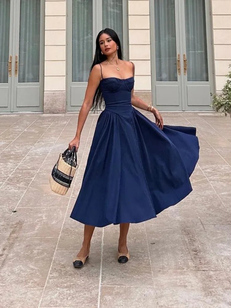 Μίντι φόρεμα με τιράντες και χωρίς μανίκια Annika
