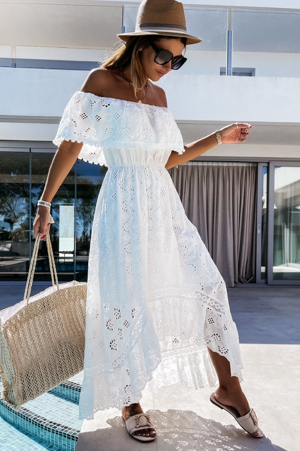 Μάξι boho φόρεμα Aurore με ακάλυπτους ώμους