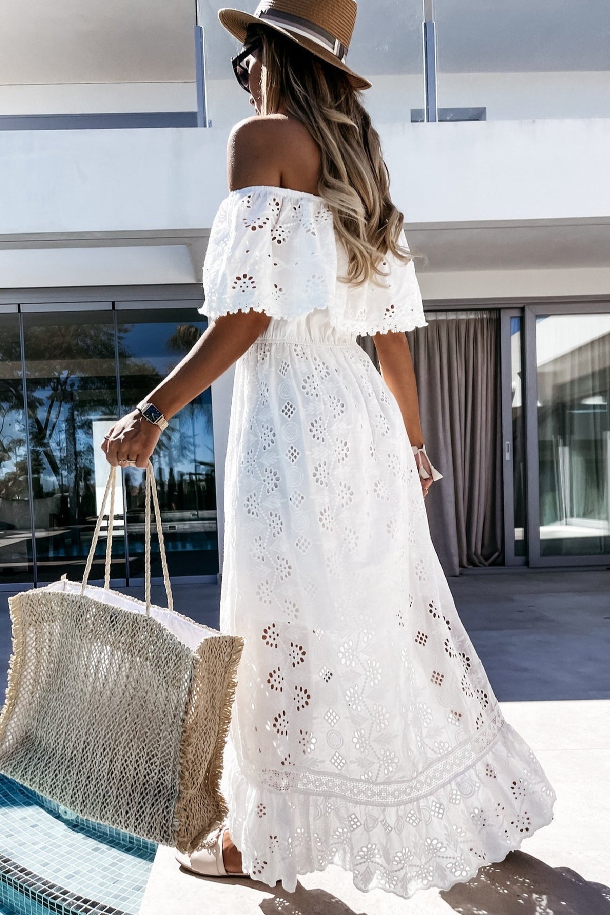 Μάξι boho φόρεμα Aurore με ακάλυπτους ώμους