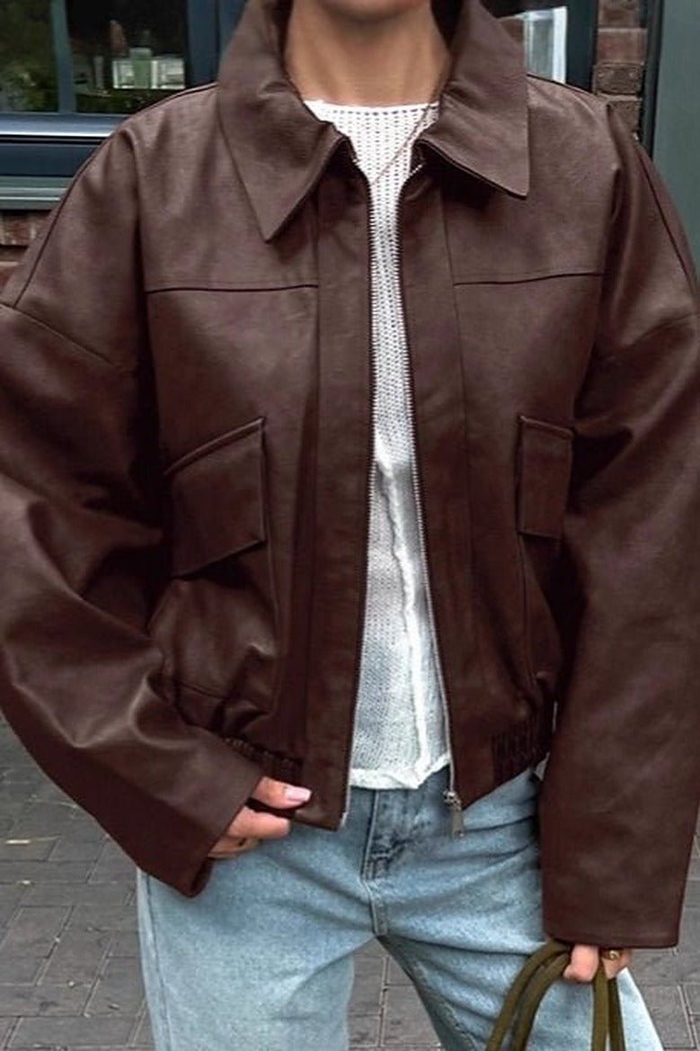 Vintage jacket Azara από συνθετικό δέρμα