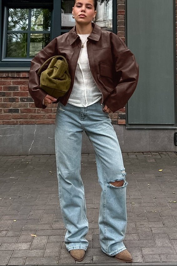 Vintage jacket Azara από συνθετικό δέρμα