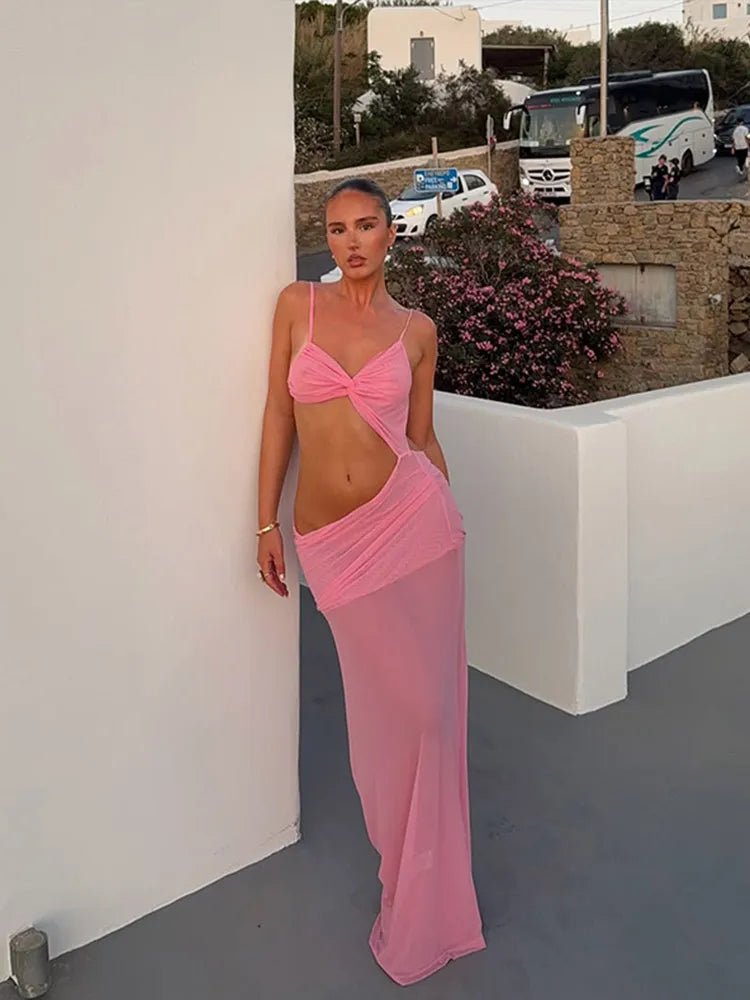Μάξι φόρεμα με twist και ανοίγματα Beatrice