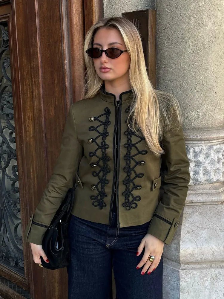 Σακάκι Napoleon Becky με αγκράφα σε σχήμα κόμπου από κορδόνι