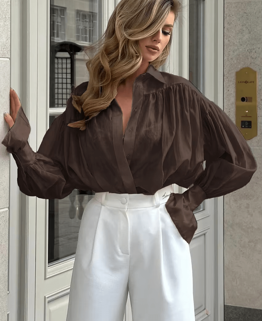 Διάφανη μπλούζα με κουμπιά Brielle