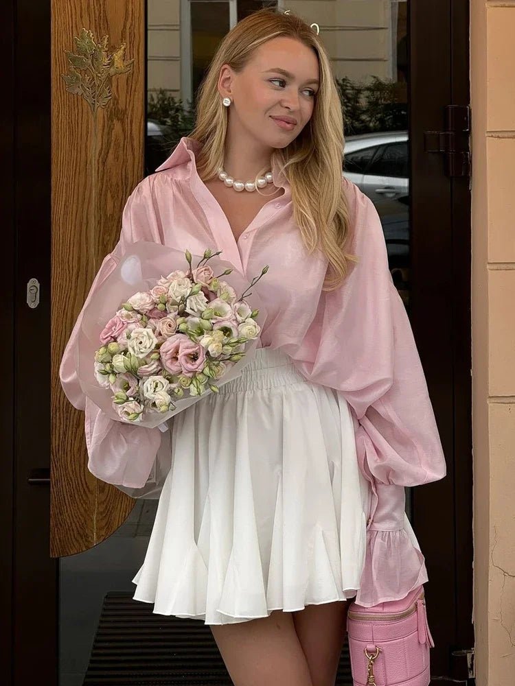 Διάφανη μπλούζα με κουμπιά Brielle