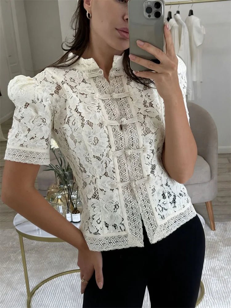 Ζακέτα Brielle με δαντελένιο patchwork