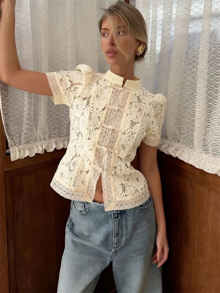 Ζακέτα Brielle με δαντελένιο patchwork