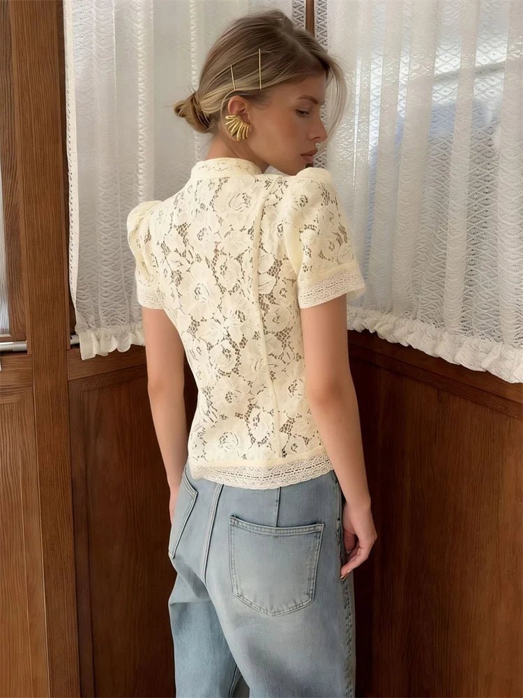 Ζακέτα Brielle με δαντελένιο patchwork