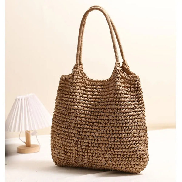 Brielle Woven Straw beach Tote Bag