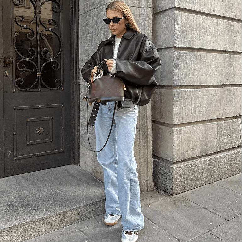 Δερμάτινο biker μπουφάν Carine