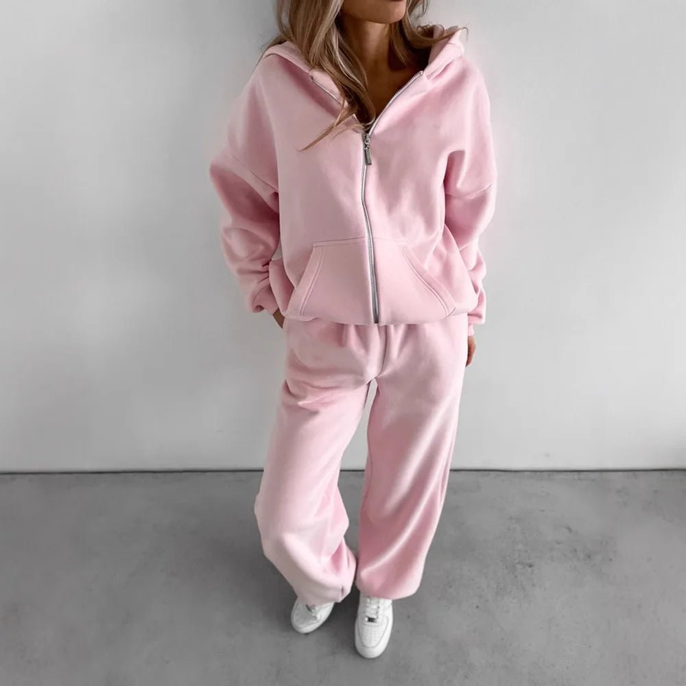 Σετ 2 τεμαχίων Cecilia Oversized φούτερ με κουκούλα και παντελόνι φόρμας