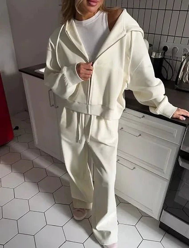 Σετ 2 τεμαχίων Cecilia Oversized φούτερ με κουκούλα και παντελόνι φόρμας