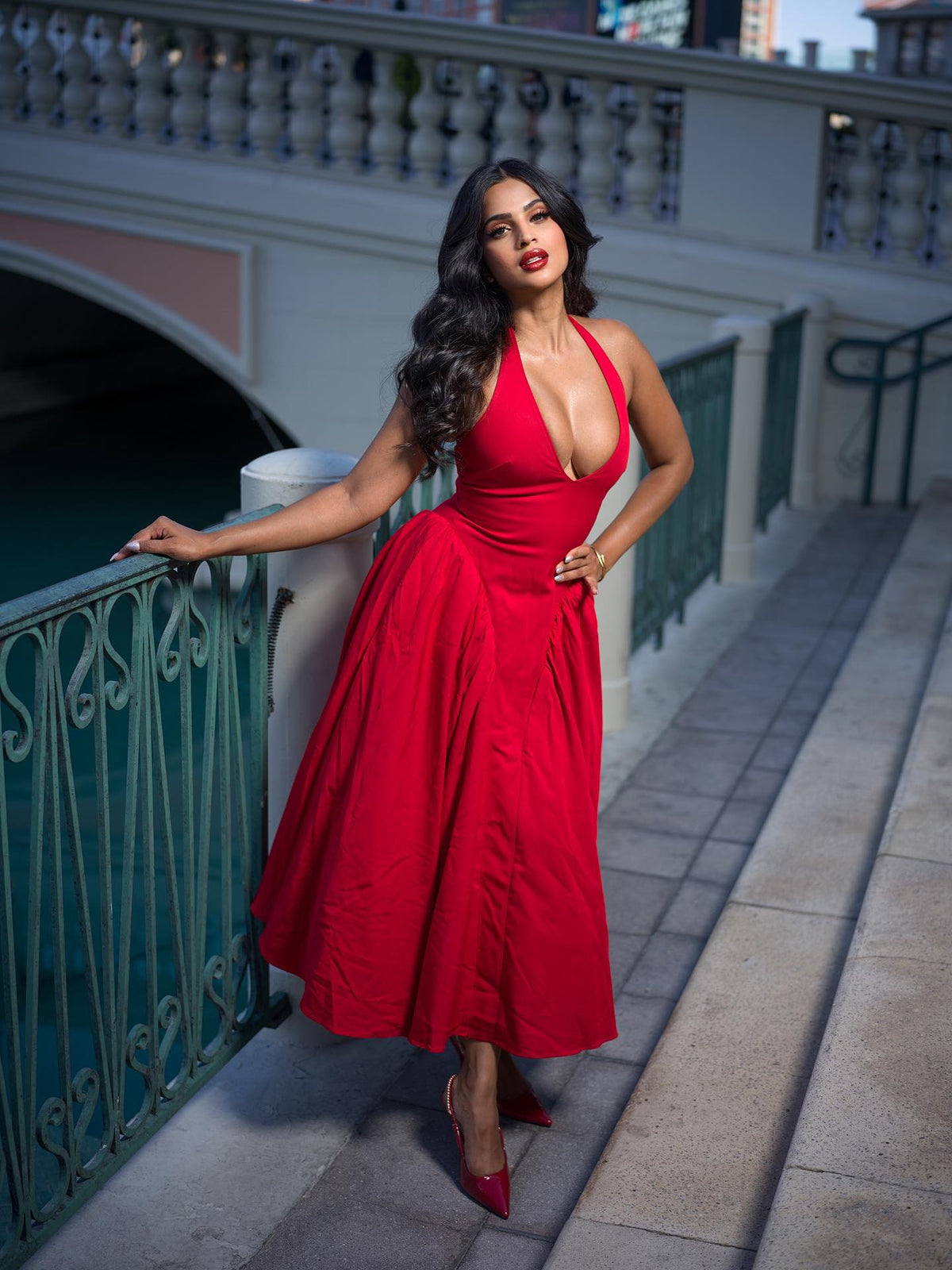 Μίντι φόρεμα halter Celeste