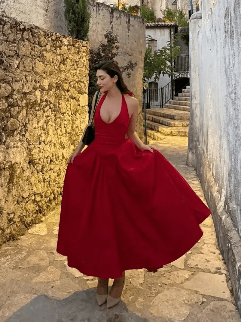 Μίντι φόρεμα halter Celeste