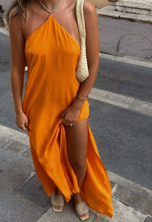 Μάξι φόρεμα Claudia με παγιέτες και λαιμόκοψη halter