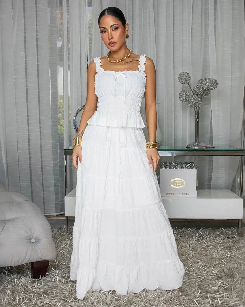 Boho σετ Coralie δύο τεμαχίων με βολάν