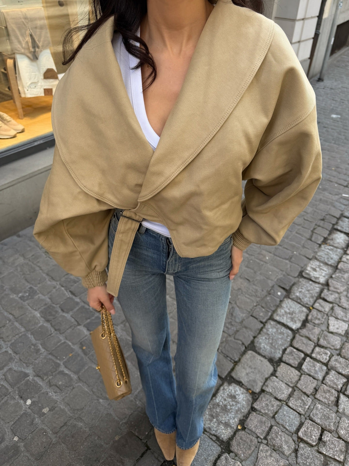 Παλτό Courtney με πέτο και ελαστική μέση