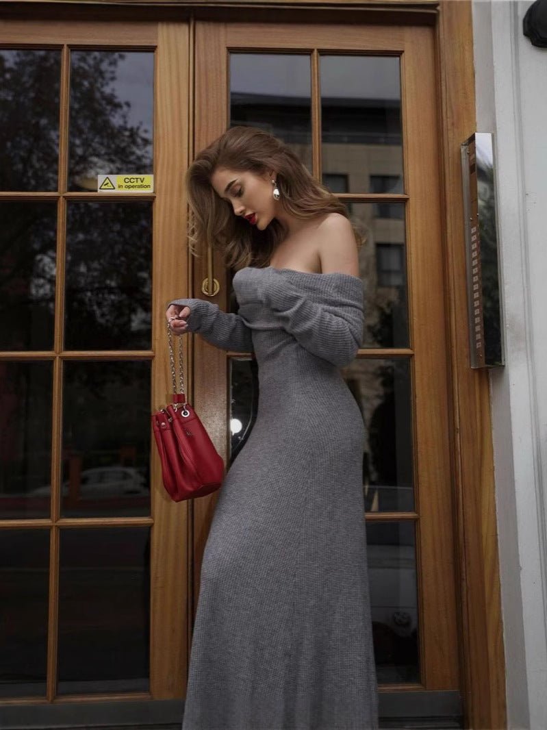 Μάξι πλεκτό φόρεμα με περαστή εφαρμογή Danika