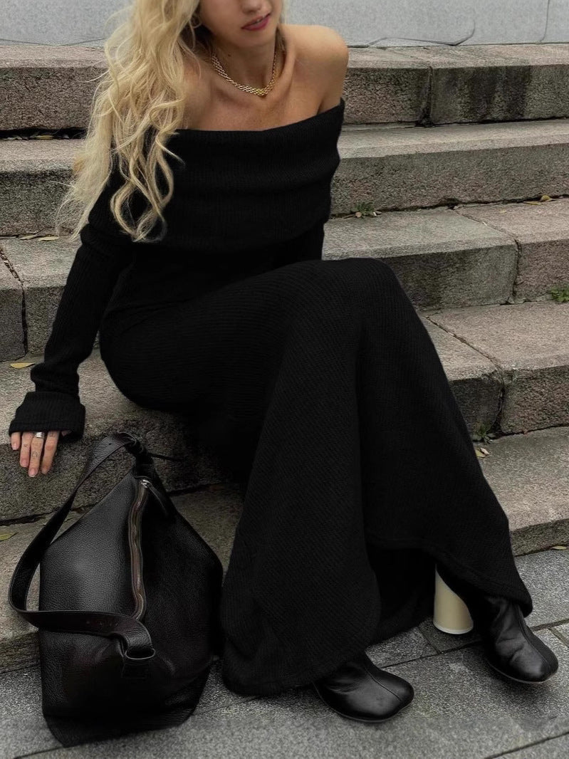 Μάξι πλεκτό φόρεμα με περαστή εφαρμογή Danika