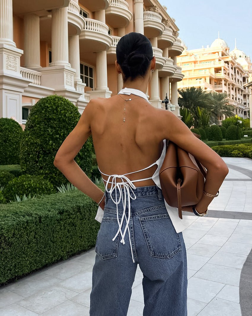 Τοπ Daphne halter με ανοιχτή πλάτη