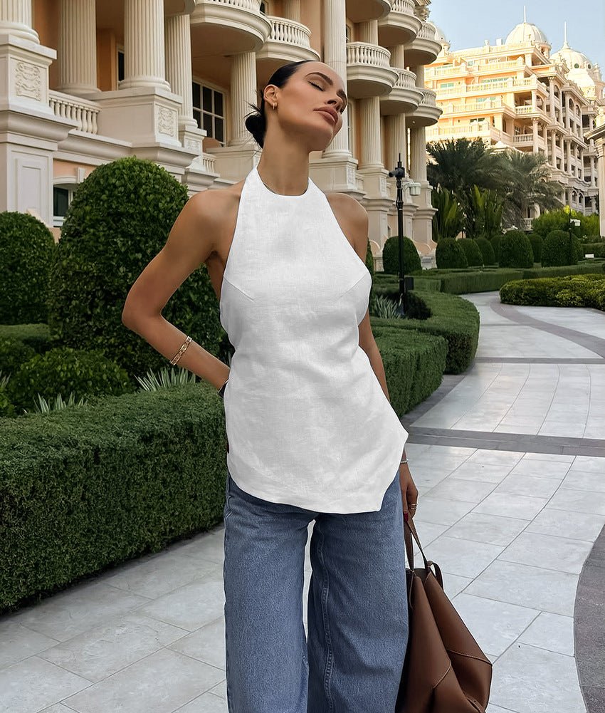 Τοπ Daphne halter με ανοιχτή πλάτη