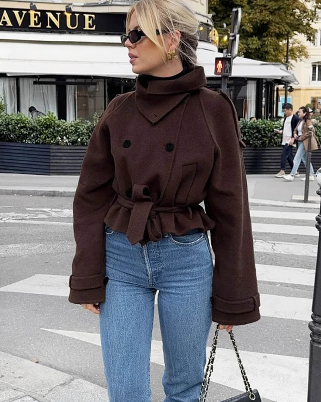 Κοντή καμπαρντίνα Debbie με όρθιο γιακά