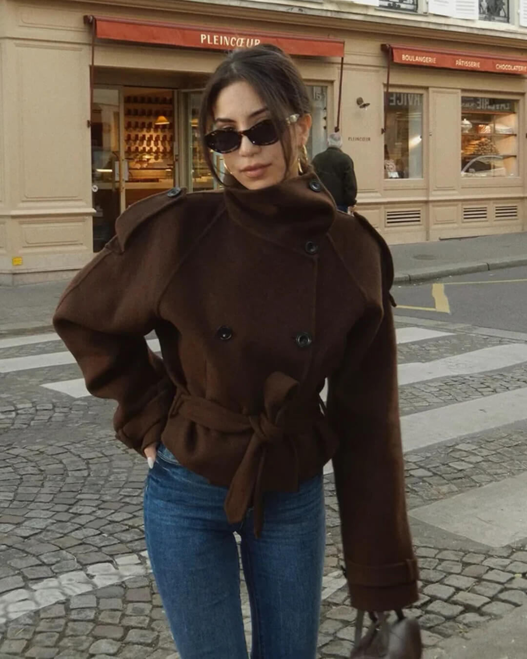 Κοντή καμπαρντίνα Debbie με όρθιο γιακά