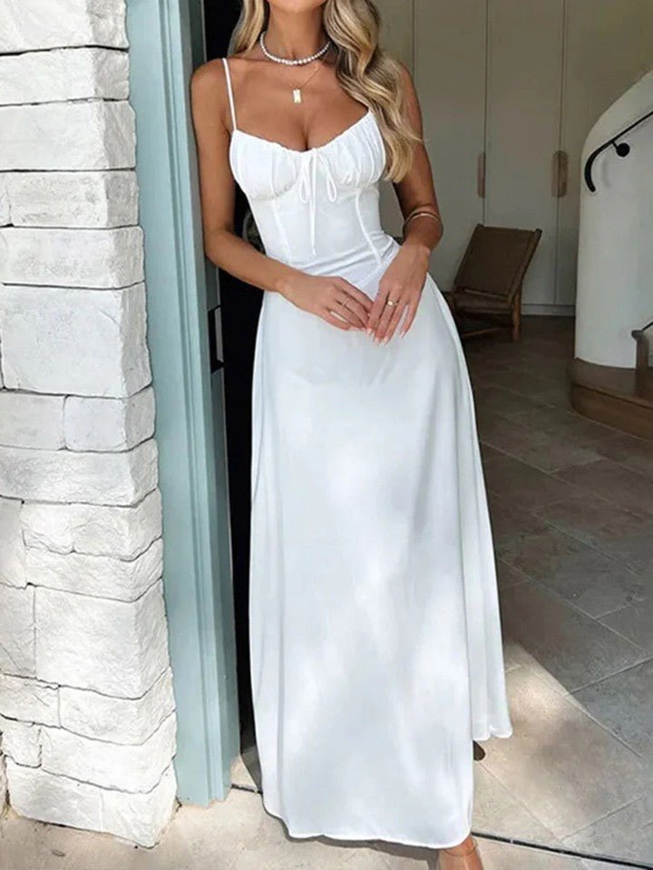 Μίντι φόρεμα Debra με βολάν στο τελείωμα και δαντελένια διακοσμητική μπορντούρα