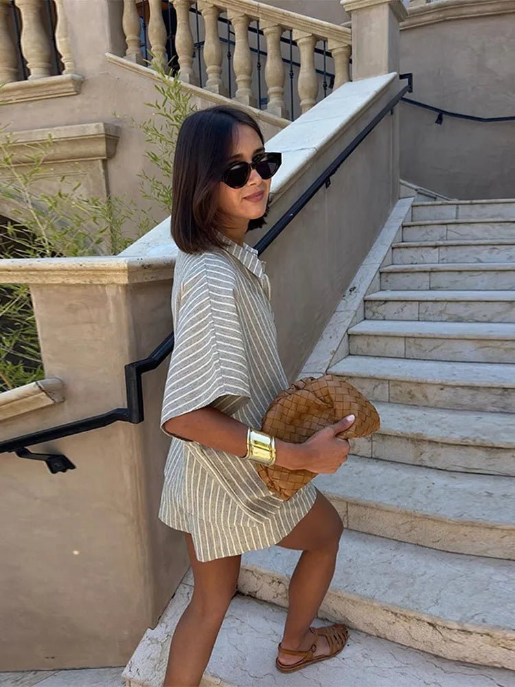 Denise Striped Shorts Set