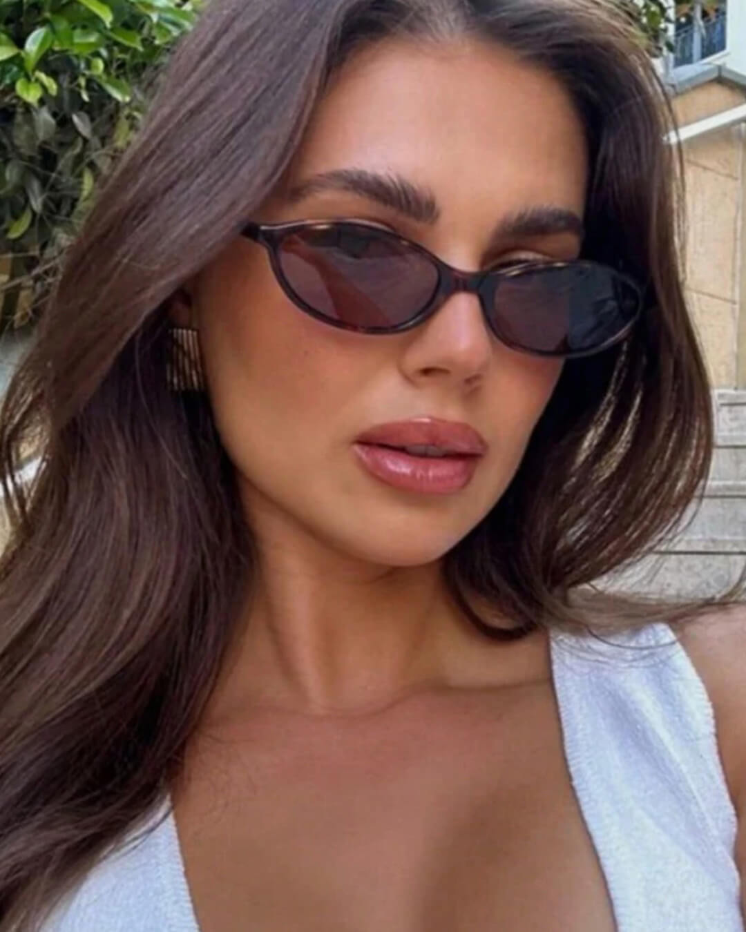 Ρετρό γυαλιά ηλίου Elena με οβάλ σκελετό σε σχήμα ματιού γάτας